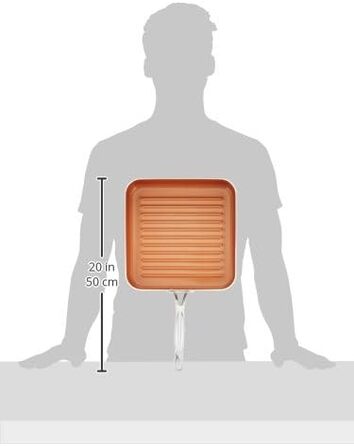 Сковорідка гриль GOTHAM STEEL з антипригарним покриттям Ti-Cerama, мідно-алюмінієва, 10.5 дюймів, коричнева