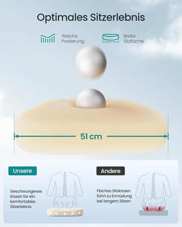 Офісний стіл SONGMICS, ергономічне крісло з сіткою, з підтримкою попереку, регульована спинка та підголівник, для дому та офісу, OBN041B01 (пісочний беж)