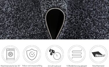 Килимок для дому Samson Sauberlaufmatte: миючий, антиковзкий, 40x60 см, бежевий (також 67x180 см, антрацит)