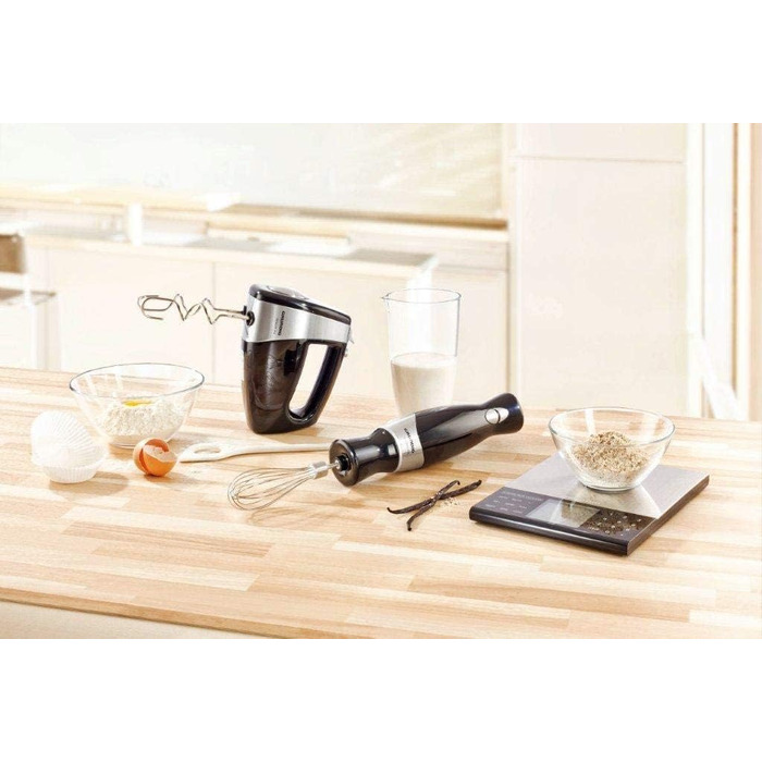 Ручний міксер Grundig HM 5040 Premium, 300 Вт, чорно-срібний, одинарний
