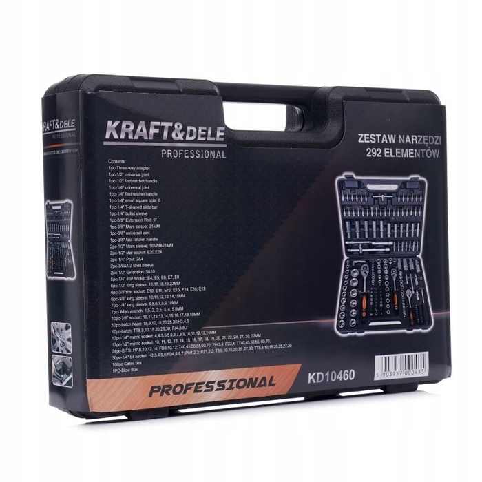 Набір інструментів у кейсі, 292 предмети, Kraft&Dele KD10460