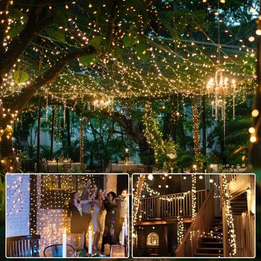 LED гірлянда 100 метрів, 800 LED, тепле світло для декору: Новий Рік, вечірка, сад, балкон. З таймером та пам'яттю