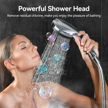 Дюшовий насадок VOXON з 10 режимами струменя, високий тиск, економія води, для миття ванни та плитки, фільтр з обмежувачем потоку