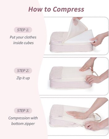 Набір органайзерів для валізи Narwey (6 шт.) - компресійні кубики для подорожей, рюкзаки, сумки-органайзери