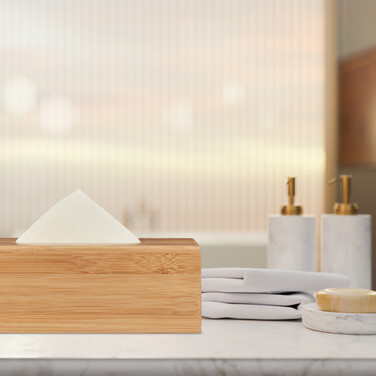 Relaxdays Cosmetic Tissue Box made of Bamboo