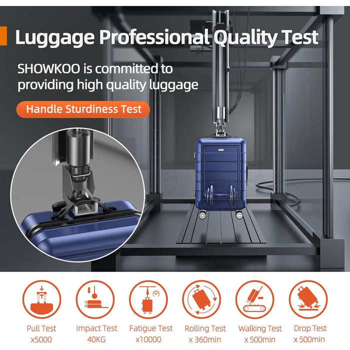 Набір валіз SHOWKOO 3 шт. з жорстким корпусом, ABS+PC, розширюваний, з TSA замком та 4 колесами (M, L, XL, Champagner)