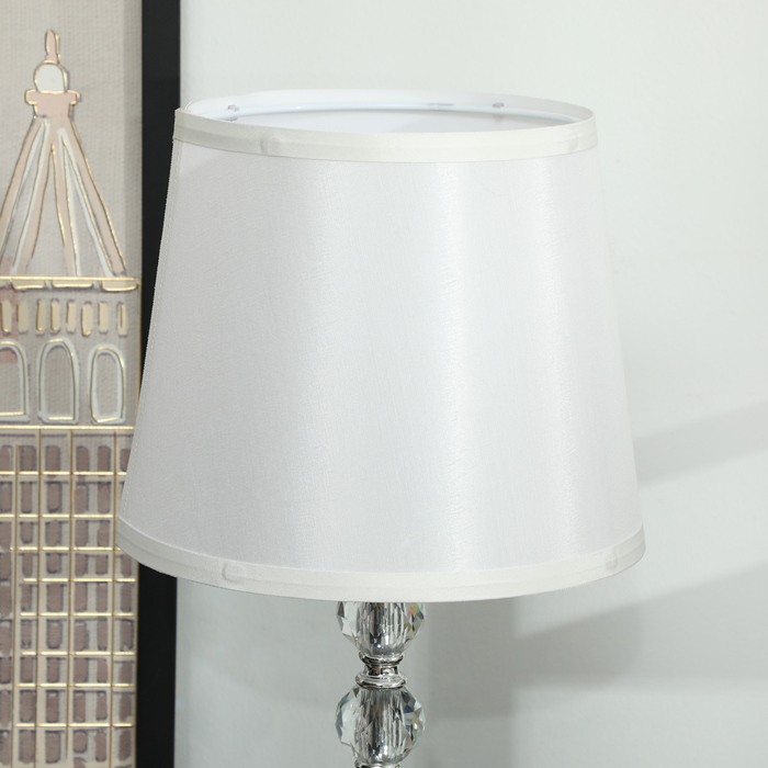 HOMCOM Table Lamp LED Desk Lamp USB Rechargeable, Crystal Nightstand Lamp, Lamp Base E27, for Living Room Bedroom, Glass, Silver 23 x 23 x 45 cm | Aosom