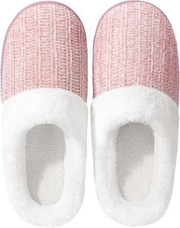 Жіночі тапочки MIXIN з пам'яті піни, теплі в'язані домашні тапочки, зручні сліпони, рожеві, 39 EU