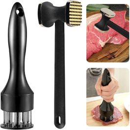 Нізіріо Fleischklopfer: М'ясорубка з нержавіючої сталі, подвійний молоток для шніцелів, безпечна для миття в посудомийній машині