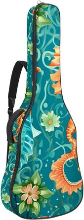 Чохол для акустичної гітари, 104 см, з регульованим плечовим ременем, Gigbag, Ocean Flower Seahorse, водовідштовхуючий, Oxford-тканина, товстий шар губки