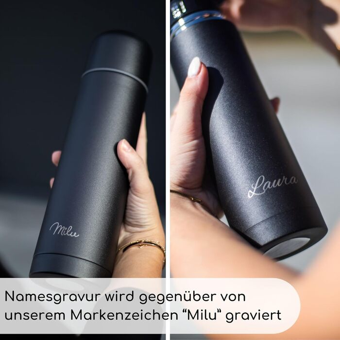 Термос Milu з нержавіючої сталі, 1л, 750мл, 500мл - ізольована пляшка для напоїв, 100% без витоку, подвійна ізоляція (оливковий, гравіювання)