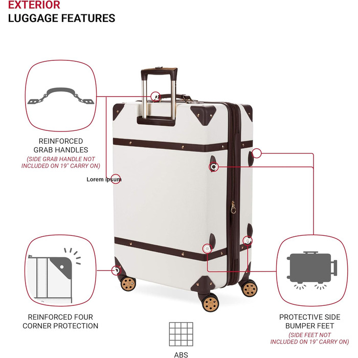 Валіза Swiss Gear 7739 з жорстким корпусом, спінерами, білий (2-Piece Set 19/26)