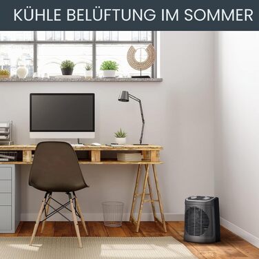 Керамічний обігрівач Rowenta SO2330 Instant Comfort, 2400 Вт, з функцією захисту від замерзання та режимом Silence, чорний, для приміщень до 15 м²