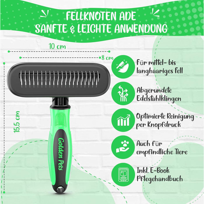 Щітка для вичісування підшерстка собак та котів з довгим хутром Golden Pets - видаляє підшерсток, ковтуни та вузли