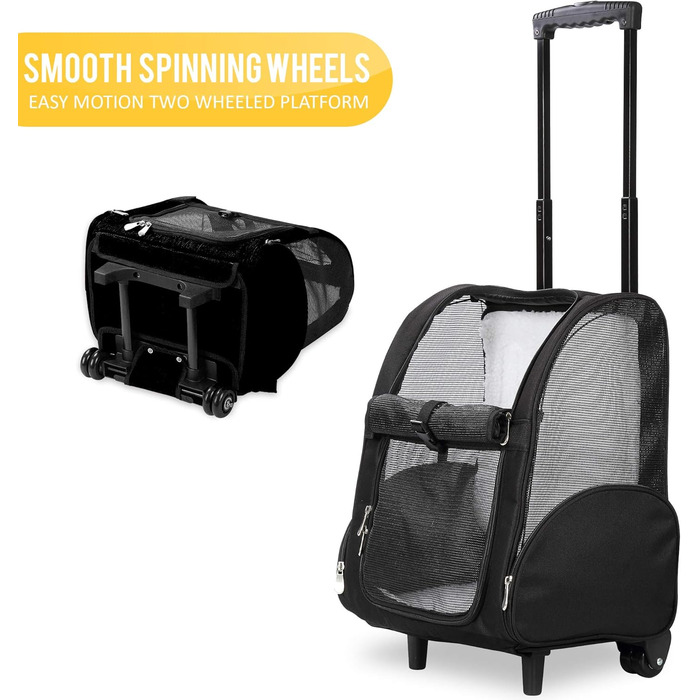 Рюкзак-переноска для тварин KOPEKS Deluxe-R Medium, чорний (50 x 30 x 36 см)