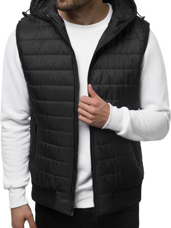 Чоловіча степкова жилетка OZONEE з капюшоном, чорна, розмір XXL | OZONEE JS/MY88