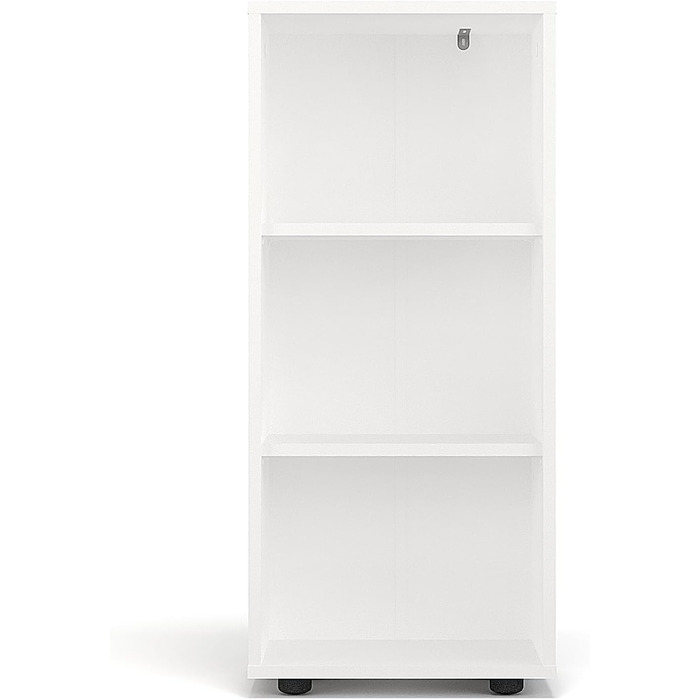 Білий книжковий стелаж KOMTO Regal 80 см, 3 полиці, регульована висота, 80x90x24 см, для книг і зберігання