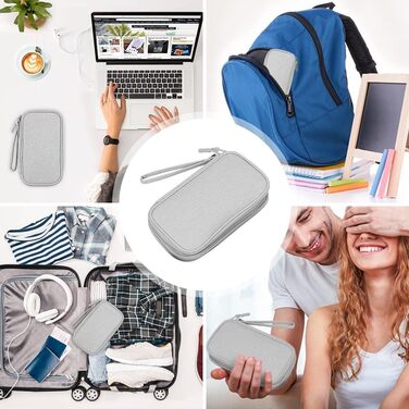 Органайзер для кабелів та аксесуарів для подорожей, сірий. Універсальний кейс для кабелів, power bank та інших гаджетів