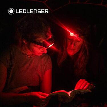 Налобний ліхтар Ledlenser HF4R Core 500 лм, IP68, акумуляторний, водонепроникний, з червоним світлом, для туризму, зелений