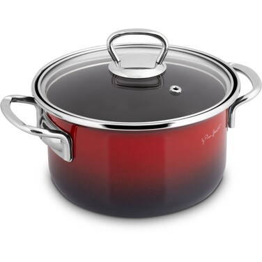 Емальована каструля Lamart LT1180 з кришкою, традиційна, 16 см, 1,8 л