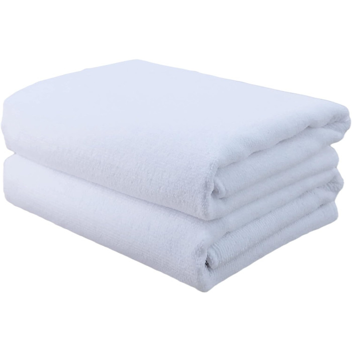 Рушники професійні для перукарів Polyte - мікрофібра, швидковисихаючі, безворсові, 50x101 см, 2 шт. (білі)