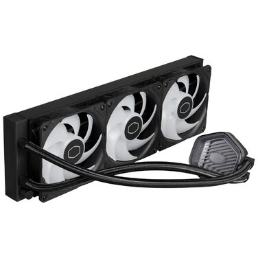 Cooler Master MasterLiquid 360 Stealth: Система водяного охолодження CPU (300W), подвійна помпа, вентилятори Mobius 120, LGA1851/1700/AM5/AM4, підтримка Atmos/Atmos 360