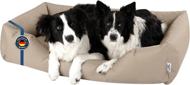 Лягушковий лежак для собак BedDog Zara, м'який лежак-кошик для маленьких собак, знімний та пральний чохол, колір пісок (NAMIB-SAND), розмір S (150x110x28 см)