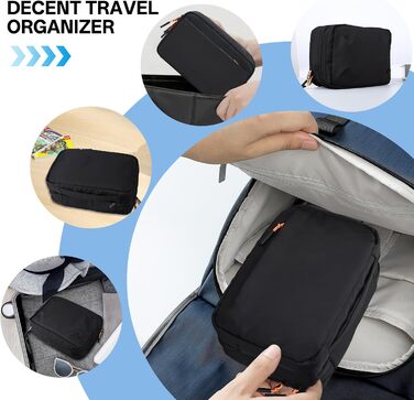 Органайзер для кабелів Teskyer - водонепроникний, портативний, для подорожей, 25 x 17 x 8 см, чорний