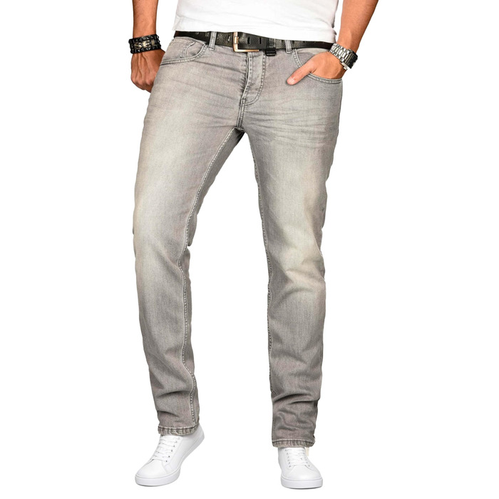 Чоловічі джинси Alessando Salvarini Slim Fit сірі, еластичні (36W/32L)