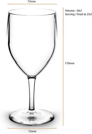 Premium Unbreakable Reusable Red Wine Glasses - 25cl (6 Pack)