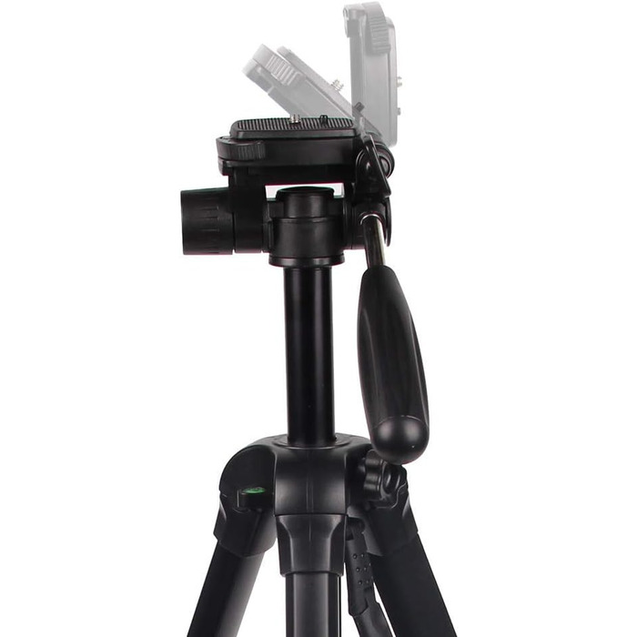 Штатив відео MOJOGEAR 140 см з тримачем для смартфона - алюмінієвий штатив для камери DSLR, екшн-камери, телефону, з кульковою головкою, швидкознімною платформою, сумкою