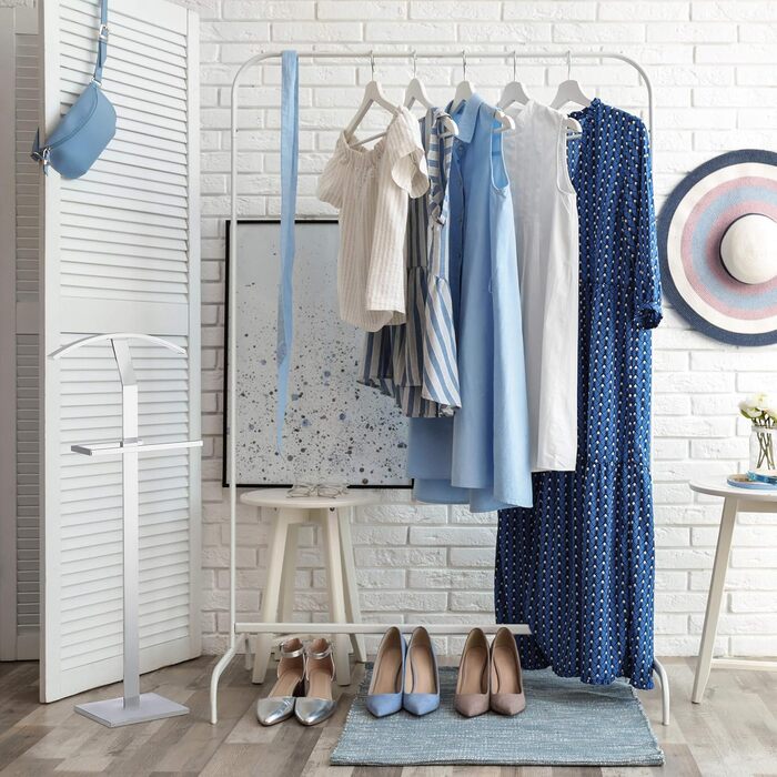 Relaxdays Valet Stand, Clothes Rack made of Metal, Silent Butler Freestanding, Clothes Butler, HBT: approx. 111 x 45 x 21 cm