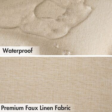 Шторка для душу MIULEE з льону, 120x200 см, світло-бежева, важка, поліестер, водонепроникна, з антигрибковим покриттям, для ванної кімнати, з 8 кільцями