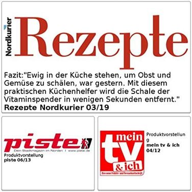 Rosenstein & Söhne Electric Peeler: Electric Fruit and Vegetable Peeler, Stainless Steel Blade (Apple Peeler, Potato Peeler, Automatic)