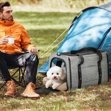 Транспортний бокс для кота/собаки Petsfit - складаний, сірий, M (48 x 30,5 x 30,5 см)