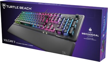 Turtle Beach Vulcan II – Механічна ігрова клавіатура для ПК, перемикачі Tactile Titan II, підсвічування клавіш, знімна підставка для зап'ястя, DE розкладка