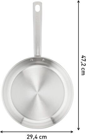 Сковорода Tefal Virtuoso Edelstahl 24 см, нержавіюча сталь, для індукції, довговічна, з якісними ручками, легке очищення