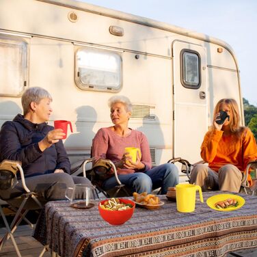 Набір посуду Berglander з білого пластику (24 шт) для 6 осіб: тарілки, миски, чашки