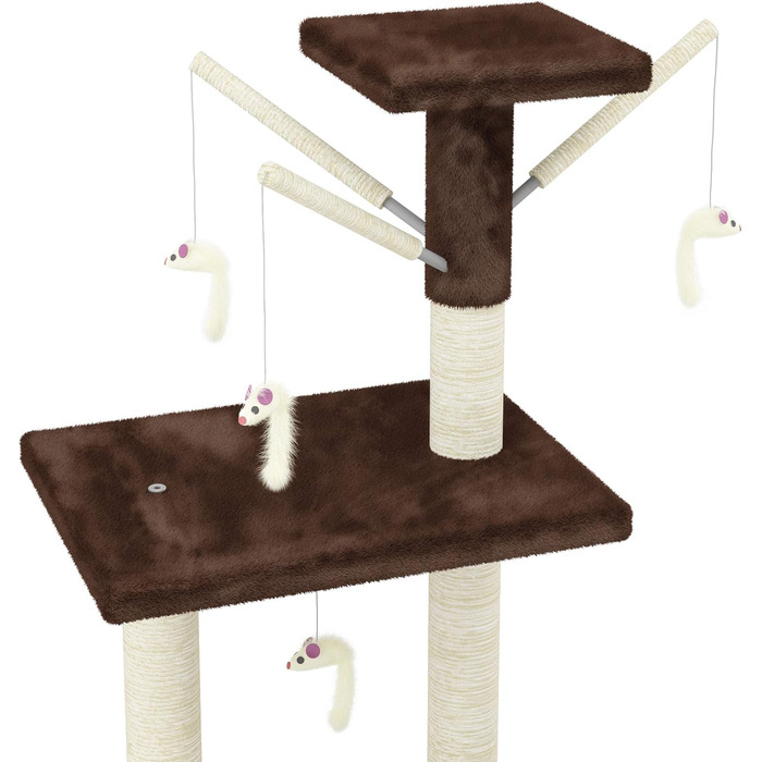 Дерев'яний кігтеточка для котів Beltom® Kratzbaum, 140 см - ігровий комплекс для котів, колір: коричневий