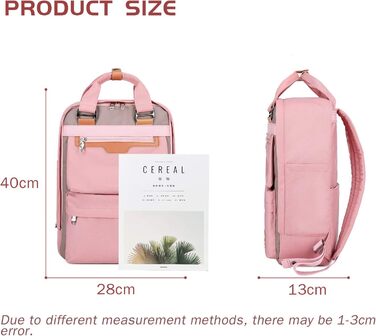 Рюкзак Myhozee для жінок та чоловіків: водонепроникний, з відділенням для ноутбука 15.6 дюймів, антикрадійний, для навчання, подорожей, роботи (Рожевий)