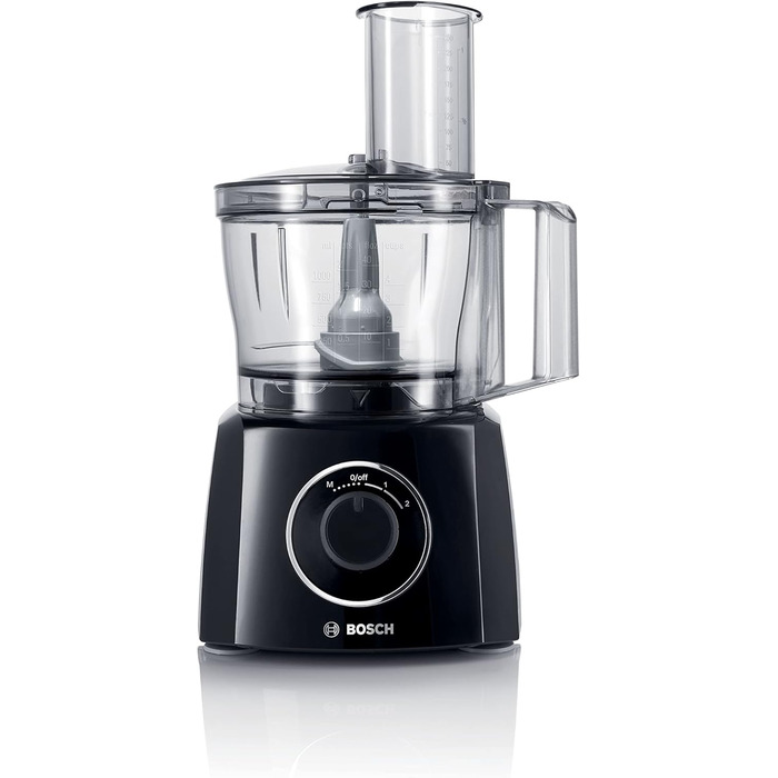 Кухонний комбайн Bosch MultiTalent 3 MCM3201B, 800 Вт, 30 функцій, 2.3 л, міксер 1 л, універсальний ніж, насадки для нарізки і натирання, збивальна насадка, чорний