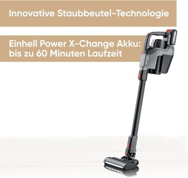SEVERIN SEPURO акумуляторний ручний та стійковий пилосос з інноваційною технологією пилозбірників та акумулятором Einhell Power, бездротовий пилосос з мішком для алергіків, акумуляторний пилосос, мішковий варіант HV 7185