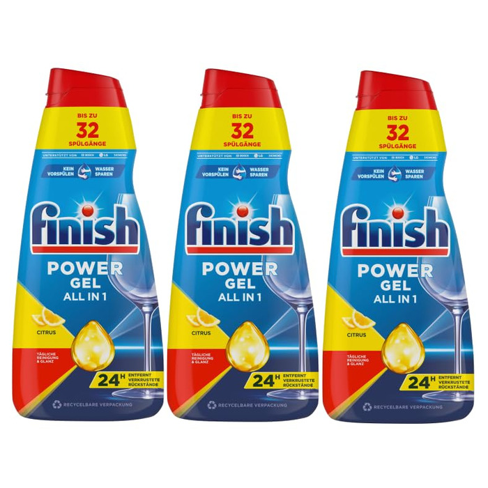 Гель для посудомийних машин Finish Power Gel Citrus, 6 x 650 мл