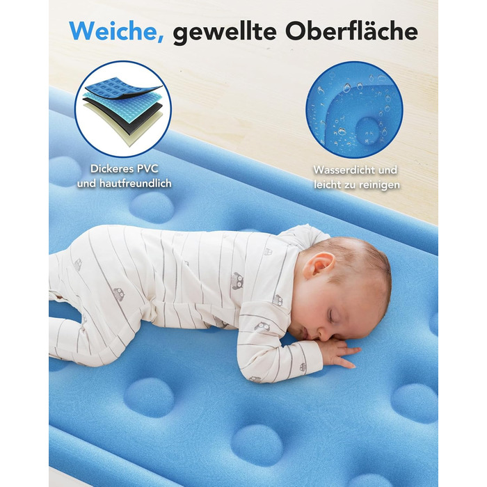 Надувний матрац односпальний з електричним насосом (Чорний)