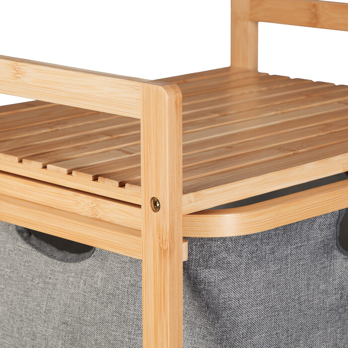 Relaxdays Laundry Basket Shelf with 2 Compartments