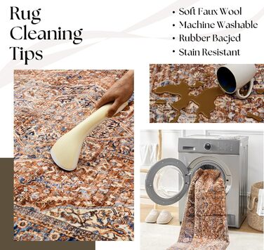 Килим миючий, штучна вовна, світло-бежевий, 305x244 см, для дому (спальня, їдальня)