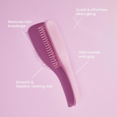 Тізер Tangle Teezer Ultimate Detangler - щітка для волосся Raspberry Rouge, для сухого та мокрого волосся, з плоским руків'ям, 1 шт.