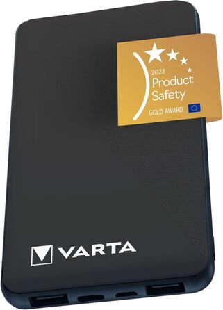 Power Bank VARTA 20000mAh: зарядний пристрій для смартфонів та планшетів з 4 портами (Micro USB, USB A, USB C), екологічна упаковка