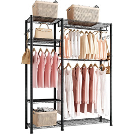 Стійка для одягу VEVOR з 4 перекладинами, 8 гачками та 385,5 кг вантажопідйомністю - для спальні, магазину одягу, прихожої