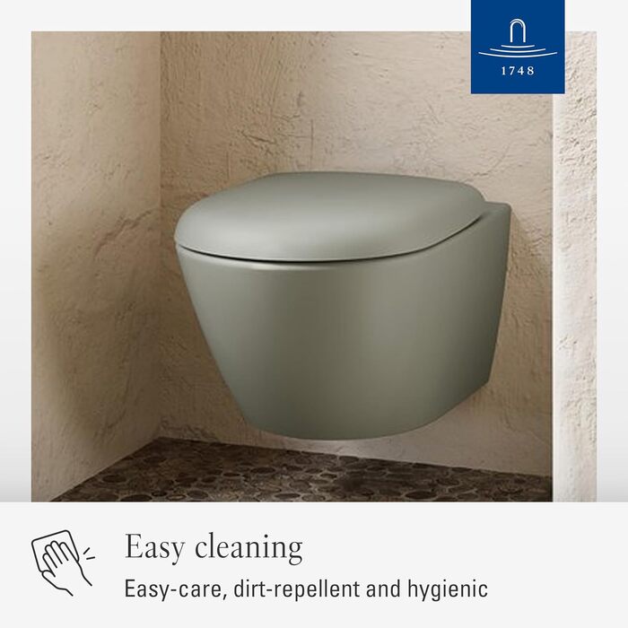 Сідушка для унітаза Villeroy & Boch O.novo D-подібна з мікроліфтом (SoftClose), Duroplast, матова, колір Morning Green